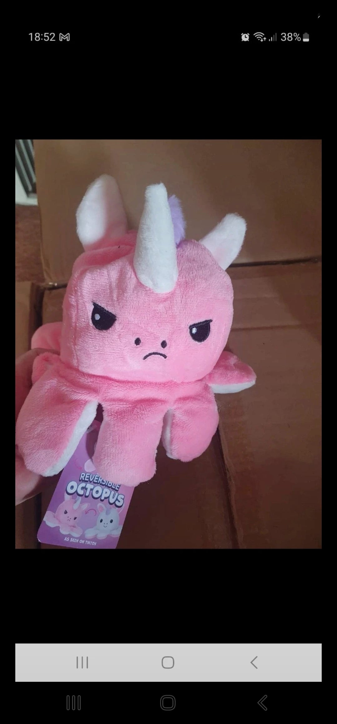 20cm pink reversible octopus - Roystons grotto